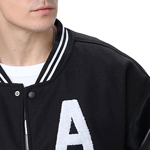 Vestes universitaires unisexes personnalisées du fournisseur OEM Col poignets côtelés disponibles Décoration brodée en laine polaire pour les équipes scolaires - Product Image 5