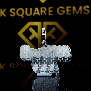 Pendentif Moissanite personnalisé, pendentif Moissanite VVS en pendentif, pendentif Moissanite VVS, pendentif Moissanite Hip Hop en argent, bijoux pour hommes - Product Image 3