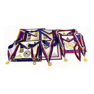 Master Mason Scottish Rite Delantal Red Moire MB Flaming Star Emblema bordado personalizado de su elección y deseo - Product Image 3