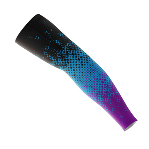 Manches de cyclisme respirantes dégradées bleu-violet anti-UV en Spandex et Polyester sans couture à compression - Product Image 3