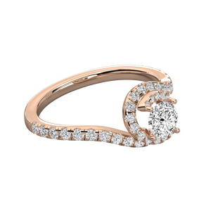 10K Gold Lab Grown Diamond Ladies <b>Ring</b> Handmade Geometric Cluster Jewelry for Engagement Oval Pure Gold IGI Certified Setting - Product Image 1