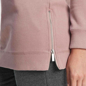 Chemise longue femme avec col haut et fermeture éclair latérale Logo personnalisé haute qualité casual plaine pull imprimé ample/prix d'usine 2026 - Product Image 6