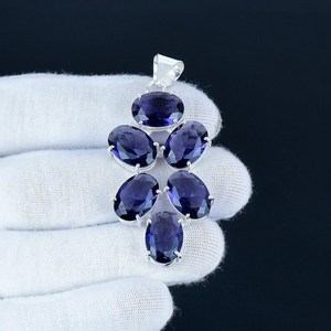 Elegant Purple Amethyst Charm Pendant <b>Necklace</b> Handmade Pear Cut <b>Sterling</b> <b>Silver</b> Gemstone Bezel Setting Bohemian Style Women's - Product Image 2