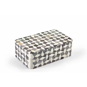 Boîte à bijoux de luxe Incrustation d'os faite à la main Incrustation d'os personnalisée Bijoux et boîte décorative Fait à la main Meilleure qualité Os en résine 2025 - Product Image 1