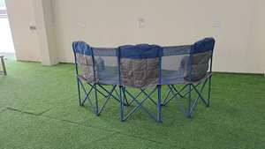 Chaise de camping portable 3 places, compacte et facile à transporter pour les activités de plein air, utilisation à la plage, pour les amis et la famille, en métal durable - Product Image 4