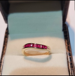Anillos de compromiso vintage de oro de 14k chapado en oro rosa con rubíes en forma cuadrada, hechos a mano, de la marca Starling Slivers, de mayorista indio, lote Mehrajudin. - Product Image 1