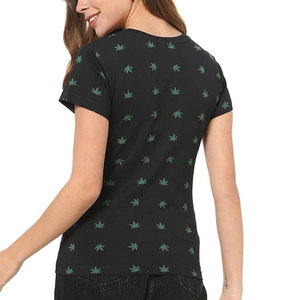 เสื้อยืดผู้หญิงขายส่ง ผ้าฝ้าย 100% คอกลม รับทำโลโก้ OEM สีและดีไซน์ตามสั่ง เสื้อยืดผู้หญิง - Product Image 2