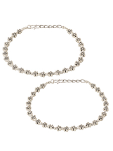 Chaîne de cheville en cristal floral plaqué argent pour femmes, bijoux de pied minimalistes et élégants - Product Image 2