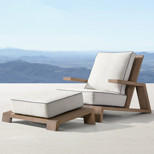 Lujo teca marco de madera natural salón conjuntos silla moderna al aire libre jardín sofá conjuntos muebles de madera - Product Image 2