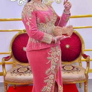 BEAUTIFUL & STUNNING DESIGNER EMBROIDERY on STYLISH <b>TOP</b> & CAFTAN DRESS WITH EMBELLISHED DABKA WORK for PARTY-WEAR & Wedding=2024 - Product Image 1