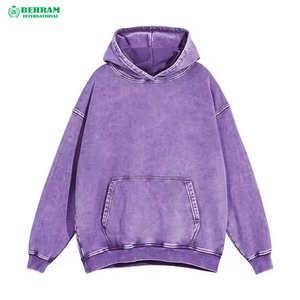 Sweat-shirts à capuche en molleton 100% coton 400 GSM, poids lourd, effet vieilli, délavé à l'acide, respirant, séchage rapide - Product Image 1