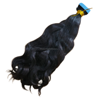 Extensions de cheveux à bandes adhésives double épaisseur de qualité supérieure, 100 % cheveux indiens vierges Remy, cuticules alignées, longueur complète, ondulées, paquets haut/bas