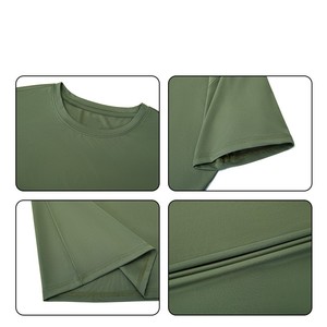 Camiseta de gran tamaño con cuello redondo y hombros caídos para hombre, ropa de calle de cuello extendido, Camiseta de algodón 100% para hombre - Product Image 6