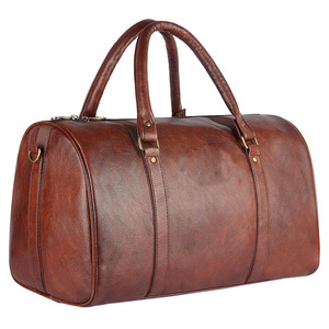 Bolsa de Viaje de Fin de Semana para Hombre, de Cuero Genuino, Casual, con Paneles, Plegable, con Correa Ajustable y Cremallera para Uso Diario - Product Image 4