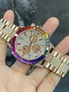 Reloj de Lujo Personalizado para Hombre de Acero Inoxidable con Esfera de 41 mm, Correa de 20 mm, Mecanismo Automático, Pavé Completo de Moissanita, Indicador de Fecha y Estilo Hip Hop - Product Image 6