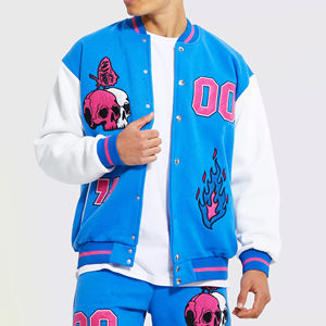 ผู้ผลิต OEM แจ็คเก็ตเบสบอลแบบมีแขนหนังปักลายเชนิลคุณภาพสูงสำหรับผู้ชาย แจ็คเก็ตเลตเตอร์แมนแบบกำหนดเอง - Product Image 2