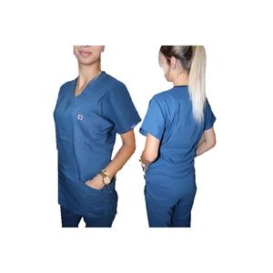 Set superiore e inferiore di uniformi da infermiera Unisex blu benzina