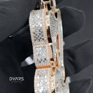 Colgante de Lujo con 40 Moissanitas Iniciales Personalizadas, Corte Brillante Redondo, Chapado en Oro de 18K, Plata 925, para Fiesta - Product Image 3