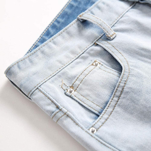 New Fashion Men's Slim <b>Jeans</b> Custom Design High <b>Street</b> Style Mid Waist Button Fly Closure High Quality Denim Pants at <b>Low</b> Price - Product Image 6