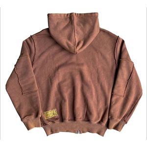 เสื้อฮู้ดผ้าฝ้าย100% แบบมีซิปรูดทรงโอเวอร์ไซส์โลโก้ออกแบบได้ตามต้องการสำหรับฤดูหนาว - Product Image 2