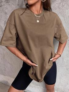 T-shirts pour femmes, unis, simples, décontractés, coupe ajustée, manches courtes, polyvalents, pour jeunes filles, streetwear, vêtements esthétiques - Product Image 6