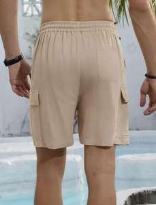 กางเกงขาสั้นผ้าคอตตอนสำหรับผู้ชายกางเกงทำงานทรงตรงแบบลำลองมีกระเป๋าคุณภาพดีสไตล์สตรีทสำหรับฤดูร้อน - Product Image 3