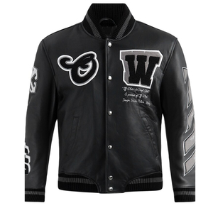 Fabricant ODM, veste de baseball universitaire de haute qualité, veste de baseball varsity en cuir avec patchs brodés en chenille, veste varsity pour hommes - Product Image 5