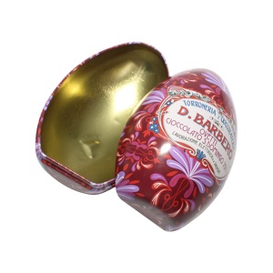 S Custom Red Tinplate Goose Egg Shape Box Model G9801 Custom Logo for Snack Lollipop Baby Food Candy <b>Chocolate</b> - Product Image 4