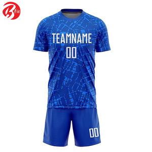 En color azul, los adultos usan un uniforme de fútbol elegante, ropa deportiva de entrenamiento, camiseta de fútbol, camisetas de fútbol, uniforme de ropa de fútbol - Product Image 3