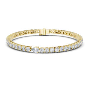 Pulsera de Boda de Oro Blanco de 14K con Diamante Redondo Cultivado en Laboratorio para Mujer, Regalo de Aniversario Nupcial Certificado de Lujo, Elegante - Product Image 5
