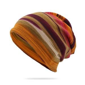 Stripe Print Beanie for <b>Men</b> Women Thin Knitted Hat with Rainbow Scarf Casual Bonnet for Outdoor Travel Spring Autumn Hedging <b>Cap</b> - Product Image 2