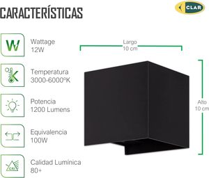 Clar-ngoài trời dẫn tường ánh sáng trắng/đen 12W CRI 90 <span class=keywords><strong>DC</strong></span> 24V Bảo hành 3 năm hiện đại mặt tiền/sân thượng/lối vào ánh sáng - Product Image 3