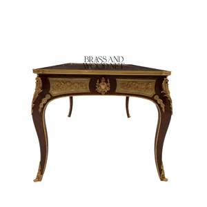 โต๊ะกาแฟหรูหราประดับทองเหลืองพร้อมงานไม้ประณีตสำหรับตกแต่งห้องนั่งเล่นอย่างสง่างาม - Product Image 6