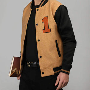 Chaqueta Universitaria Personalizada de Lana y Cuero Estilo Letterman - Uniforme de Béisbol con Logotipo para Hombre - Product Image 5