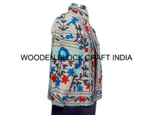 Handmade Suzani <b>Duck</b> Fabric Short Jacket Quilted Cotton Filled Breathable Winter Wear Coat For Women Gift Style Perfect Choicego - Product Image 4