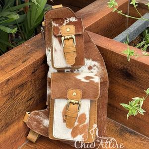 Hot Wholesale Cowhide <b>Men</b> & Women Chest <b>Bag</b> Large Capacity Multi-pocket Crossbody Sling <b>Bag</b> Travel to <b>Work</b> Shopping Shoulder <b>Bag</b> - Product Image 1