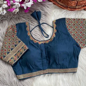 Blusa de seda Sari para mujer india, ropa de fiesta nupcial, Ropa Étnica, lo último en ventas, ropa exclusiva para superventas - Product Image 5