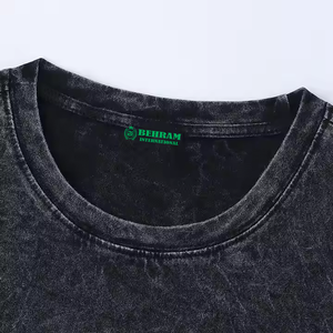 T-shirt décontracté pour homme en coton 100% - Coupe régulière - Col rond - Style streetwear vintage - Lavage délavé - Écologique - Respirant - Séchage rapide - Anti-plis - Product Image 6