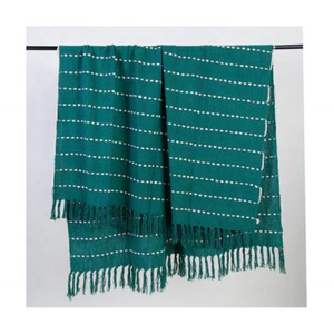 2024 Heartin Jacquard Imprimé Tasselled Laine Jeter Couverture Respirant Organique GOTS Certifié Doux Hypoallergénique pour Sensible - Product Image 4