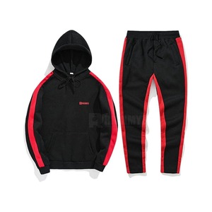 Venta Caliente de Conjuntos Deportivos Personalizados para Hombre, Venta en Línea, Ropa Casual de Moda, Conjunto Deportivo Negro y Rojo de Felpa de Poliéster para Hombre - Product Image 2
