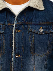 Custom Logo <b>Men's</b> <b>Black</b> Denim <b>Jacket</b> with Long Sleeves Wholesale OEM Customized Casual <b>Jeans</b> for Winter <b>jacket</b> for <b>men</b> - Product Image 6