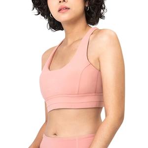 Soutien-gorge de sport pour femme Rembourré Soutien moyen Criss-Cross Strappy Seamless Yoga Exercise Bras - Product Image 5