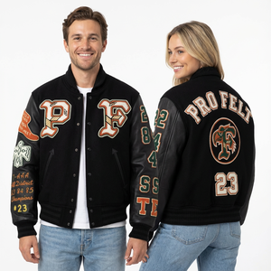 2026 New Latest Design 100% Polyester Embroidery Chenille Patches Varsity Jackets Custom Collage Baseball jacket for men - Product Image 6