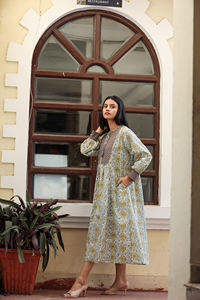 Vestido Casual de Algodón con Estampado de Bloques para Mujer, Fabricante Mayorista OEM, Proveedor de Ropa Femenina en India - Product Image 4