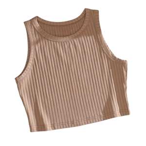 <b>Women's</b> <b>Knitted</b> Cotton <b>Tank</b> <b>Top</b> with Feathers Breathable Eco-Friendly Summer Streetwear OEM Clothing for Bulk Wholesale Orders - Product Image 1