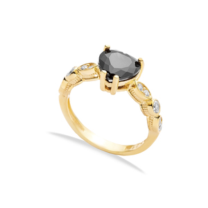 Elegant <b>Black</b> CZ <b>Stone</b> Heart Shape Cluster <b>Silver</b> <b>Ring</b> Wholesale Handcrafted 925 Sterling <b>Silver</b> Jewelry - Product Image 1