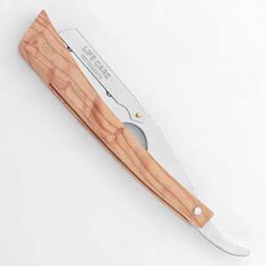 Navaja de Afeitar Profesional de Acero Inoxidable con Mango de Madera y Funda de Cuero de Life Care Instruments - Product Image 5