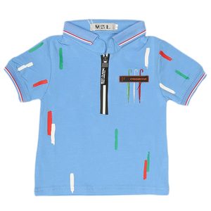 Camiseta Polo de Manga Corta para Niños - Azul - Product Image 1