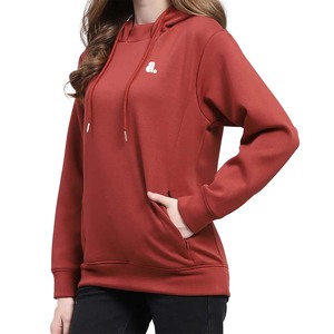 Sudadera con Capucha para Mujer, Invierno, Color Sólido, Bolsillo Tipo Canguro, Corte Ajustado, Casual, Transpirable, Ecológica, Poliéster y Algodón - Product Image 3