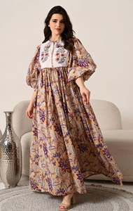 ชุดเดรสยูเครนปักมือคอวีแขนยาวสไตล์อินเดียชุดเดรสยูเครนสำหรับฤดูหนาว - Product Image 5